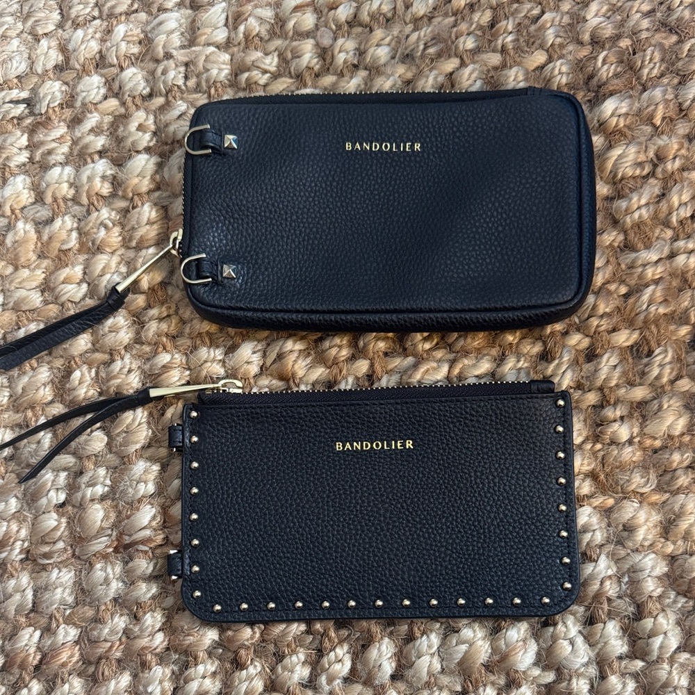 Bandolier Black Leather Phone and Wallet Duo